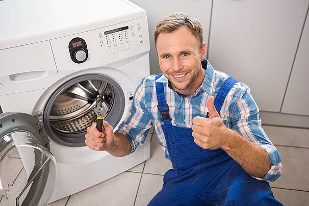 pngtree handyman fixing a washing machine handyman repairing happy photo image 15568466